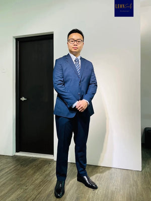 Premium Bespoke Navy Invisible Pattern Suit