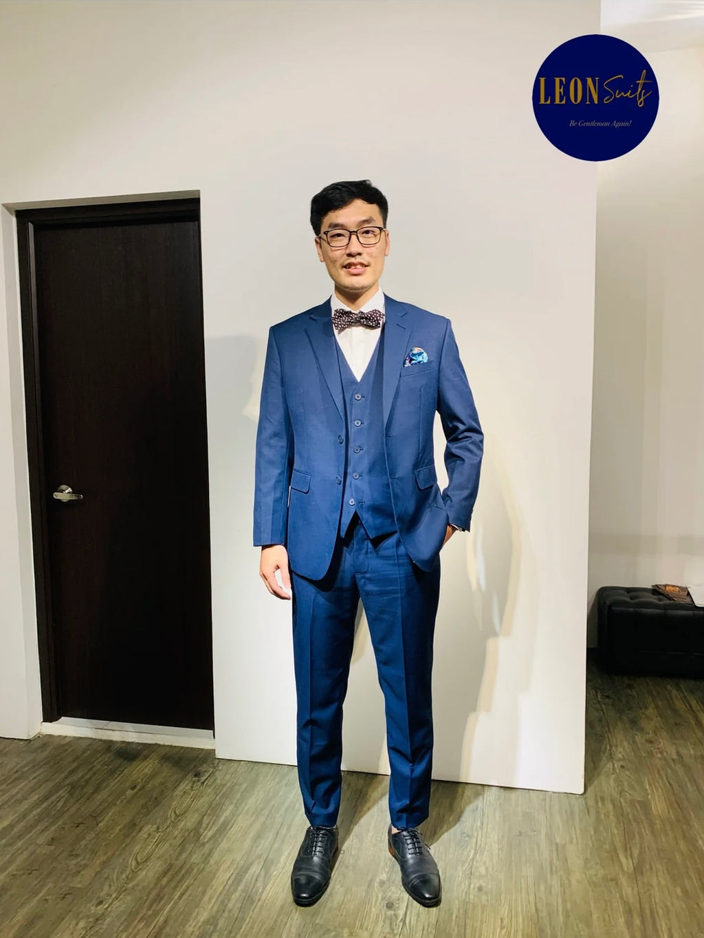 Premium Bespoke Medium Navy 3-Piece Suit