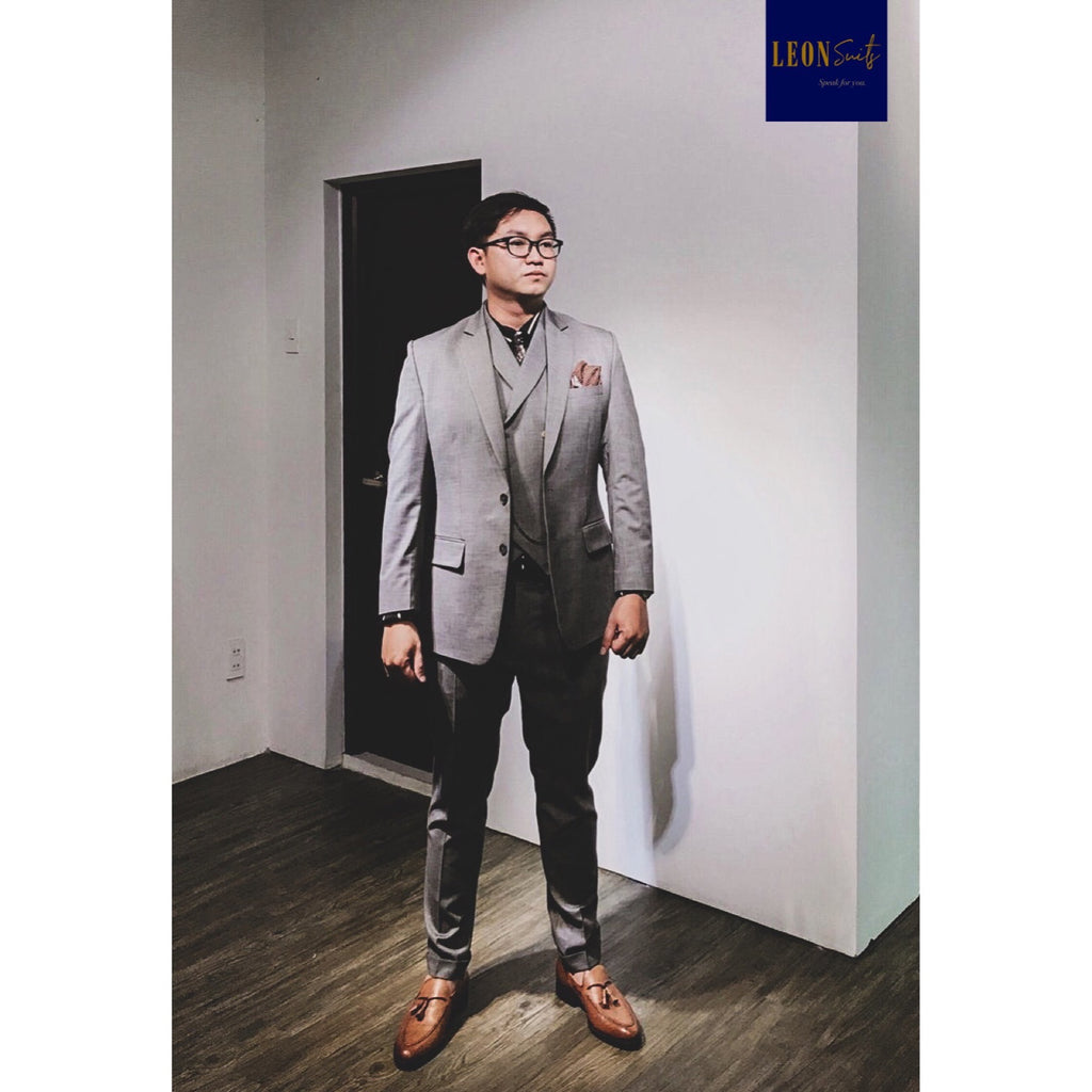 Standard Grey Shark Skin 3-piece Suit