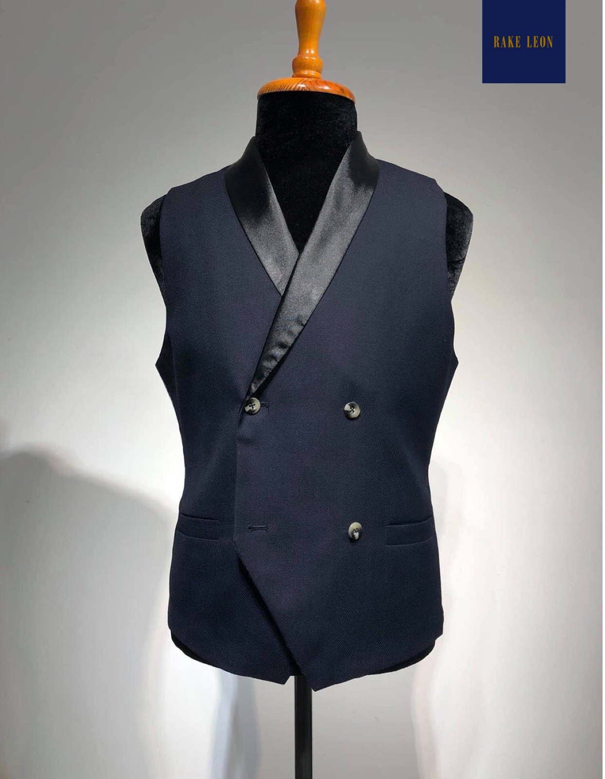 RAKE LEON Dark Navy 3-Piece Tuxedo/Suit