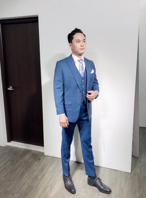 Premium Custom Made ‘THE RAKE’ Medium Navy Suit