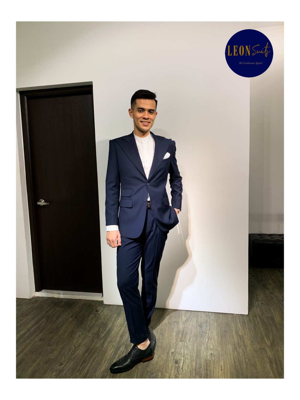 Navy Wide Lapel & Neapolitan Shoulder Suit