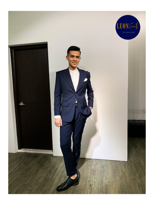 Navy Wide Lapel & Neapolitan Shoulder Suit
