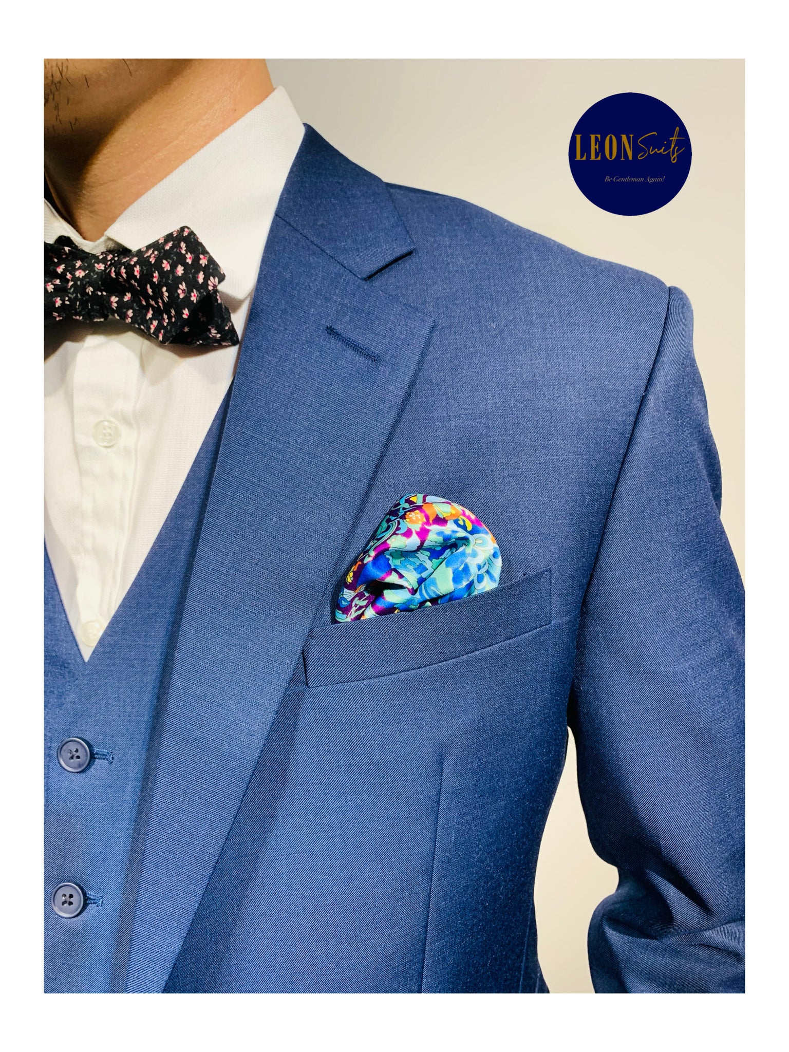Premium Bespoke Medium Navy 3-Piece Suit