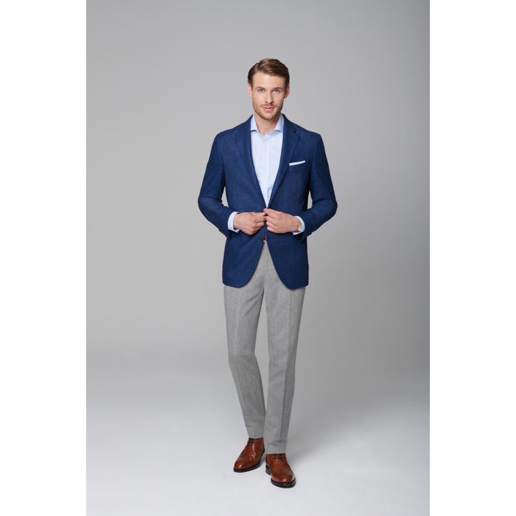 Custom Made Navy Suit Jacket + Grey Trousers