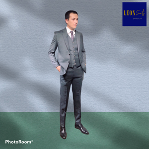 Standard Custom Made Medium Grey 3-piece Suit