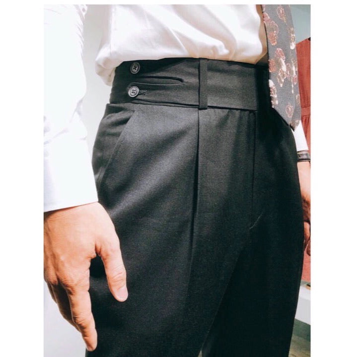 Custom Made Classic Black Highwaist Trousers