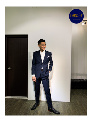 Navy Wide Lapel & Neapolitan Shoulder Suit