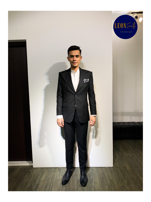 Grey Wide Lapel & Neapolitan Shoulder Suit