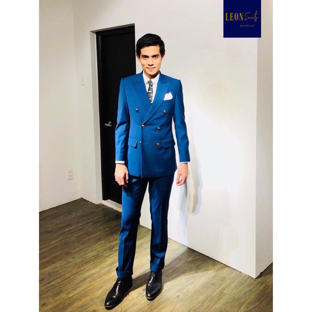 Standard Custom Navy Blue Double-breasted Suit