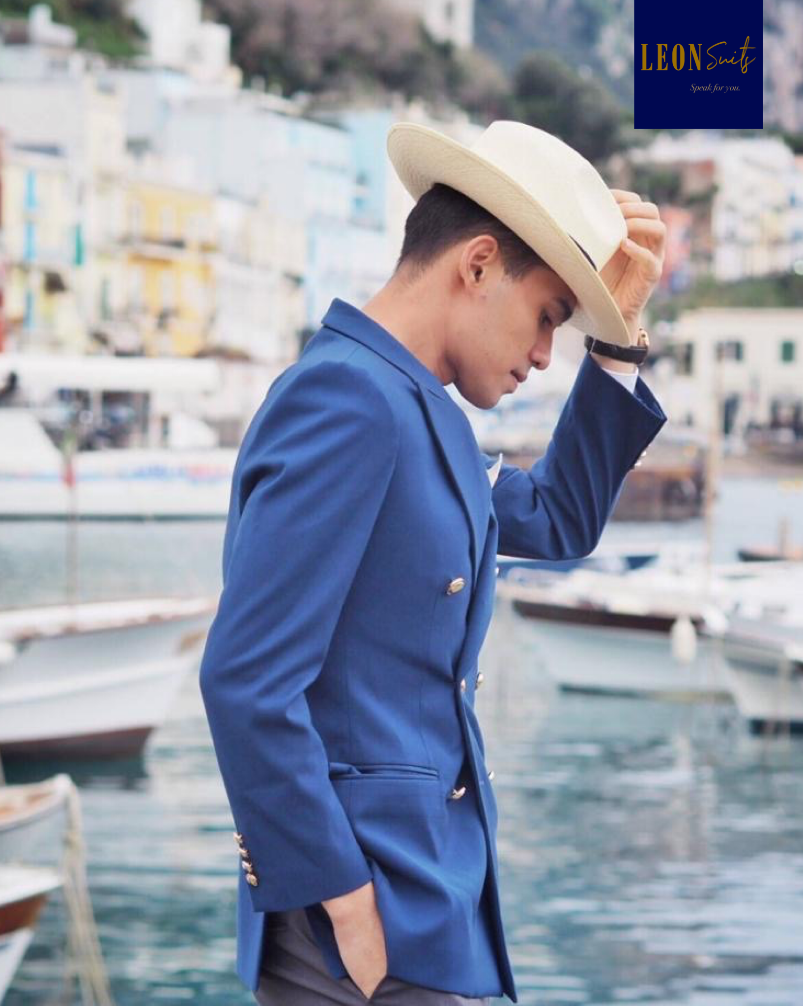 Standard Custom Navy Blue Double-breasted Suit