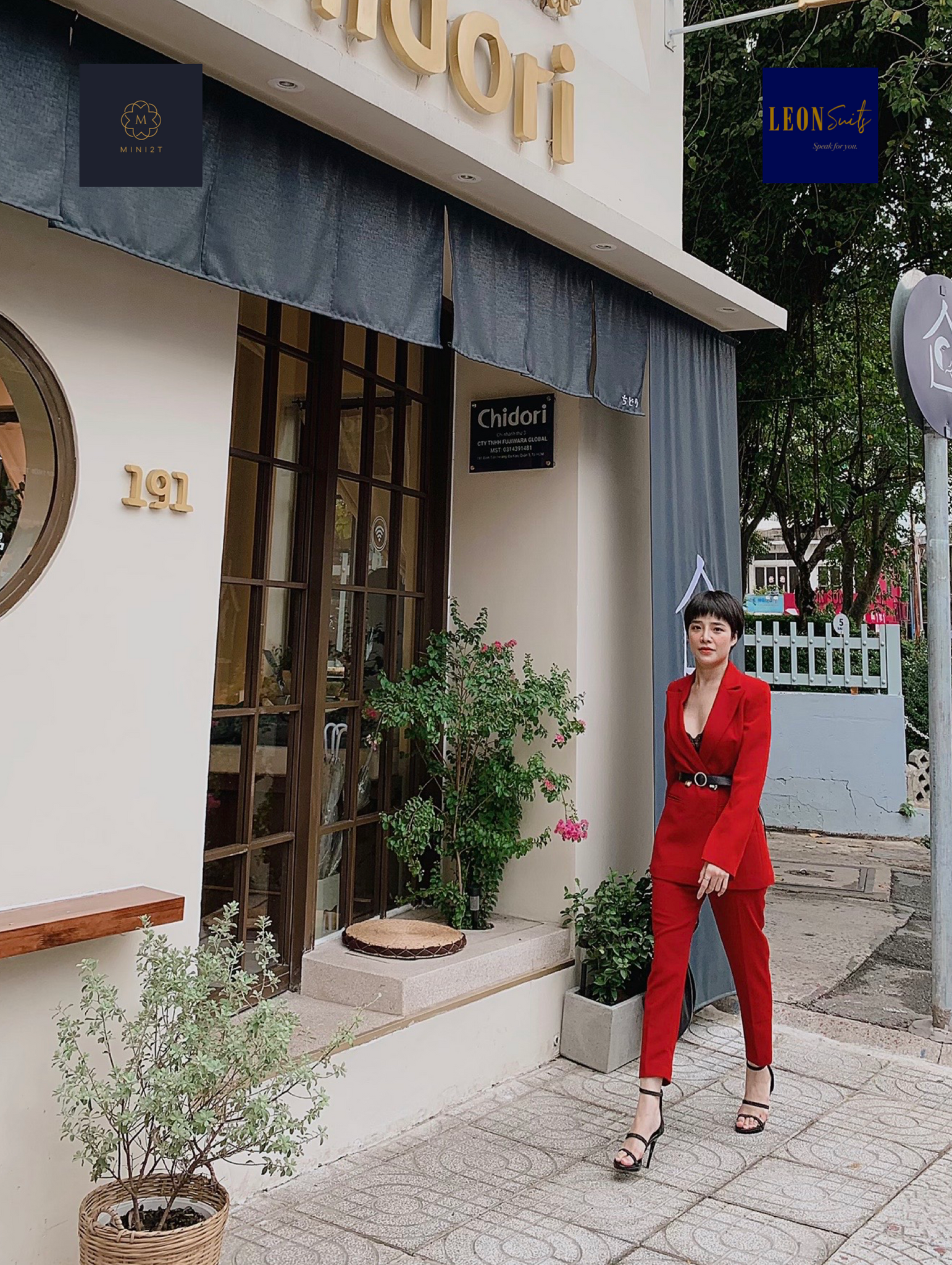 Lady-in-Red Double-breasted Suit