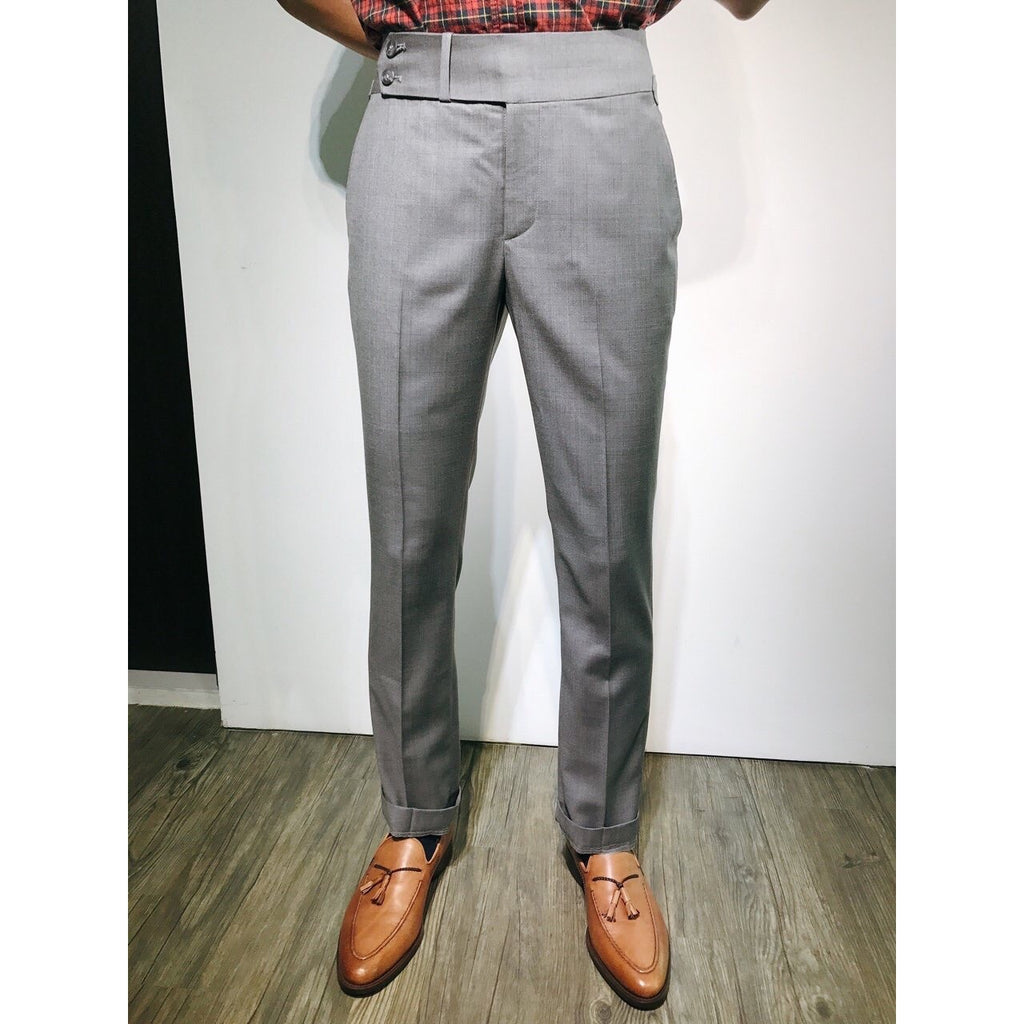 Custom Made Standard Light Grey Classic Highwaist Trousers