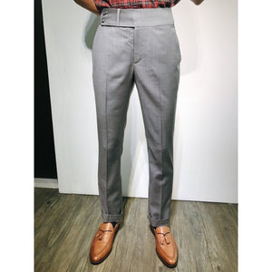 Custom Made Standard Light Grey Classic Highwaist Trousers