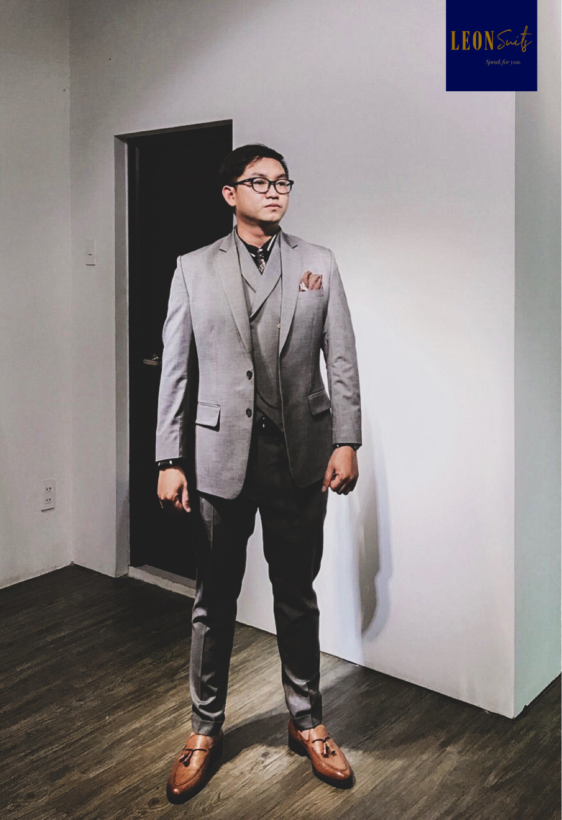 Standard Grey Shark Skin 3-piece Suit