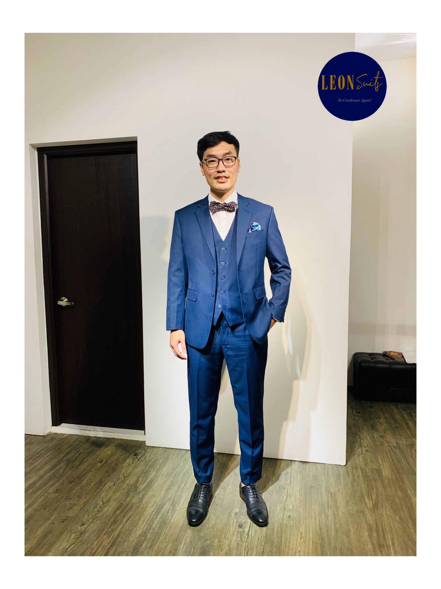 Premium Bespoke Medium Navy 3-Piece Suit