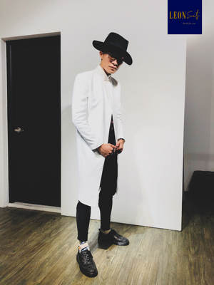 Contemporary Fashionisto White Long Coat/Jacket