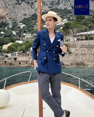 Standard Custom Navy Blue Double-breasted Suit