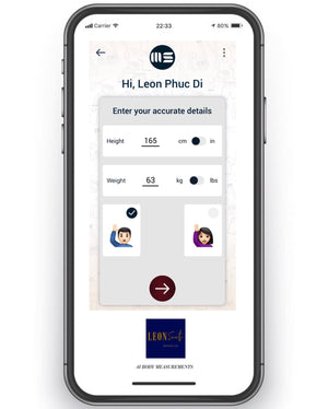 ONLINE MADE TO MEASURE SERVICE W/ AI BODY MEASUREMENT APPS