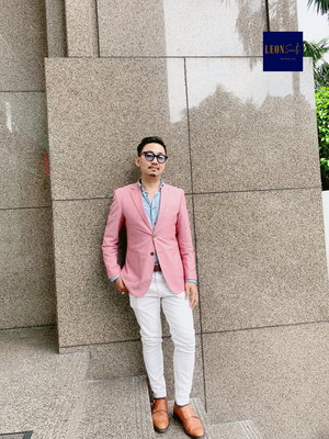 Tropical Pink Half-lining Cotton Blazer