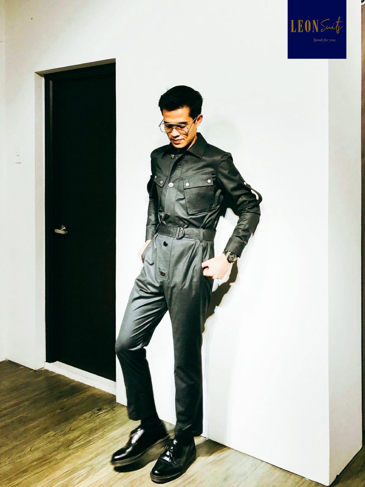 Black Linen Pilot Jumpsuit