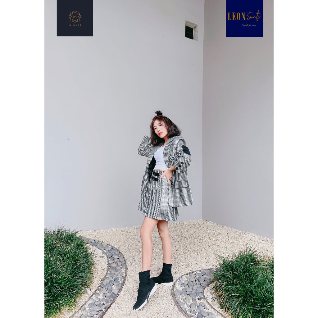 Grey Houndstooth Suit