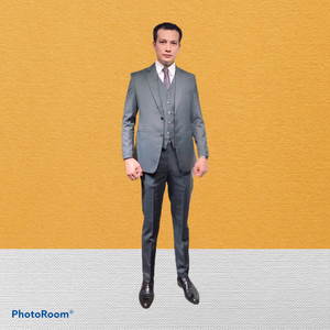 Standard Custom Made Medium Grey 3-piece Suit