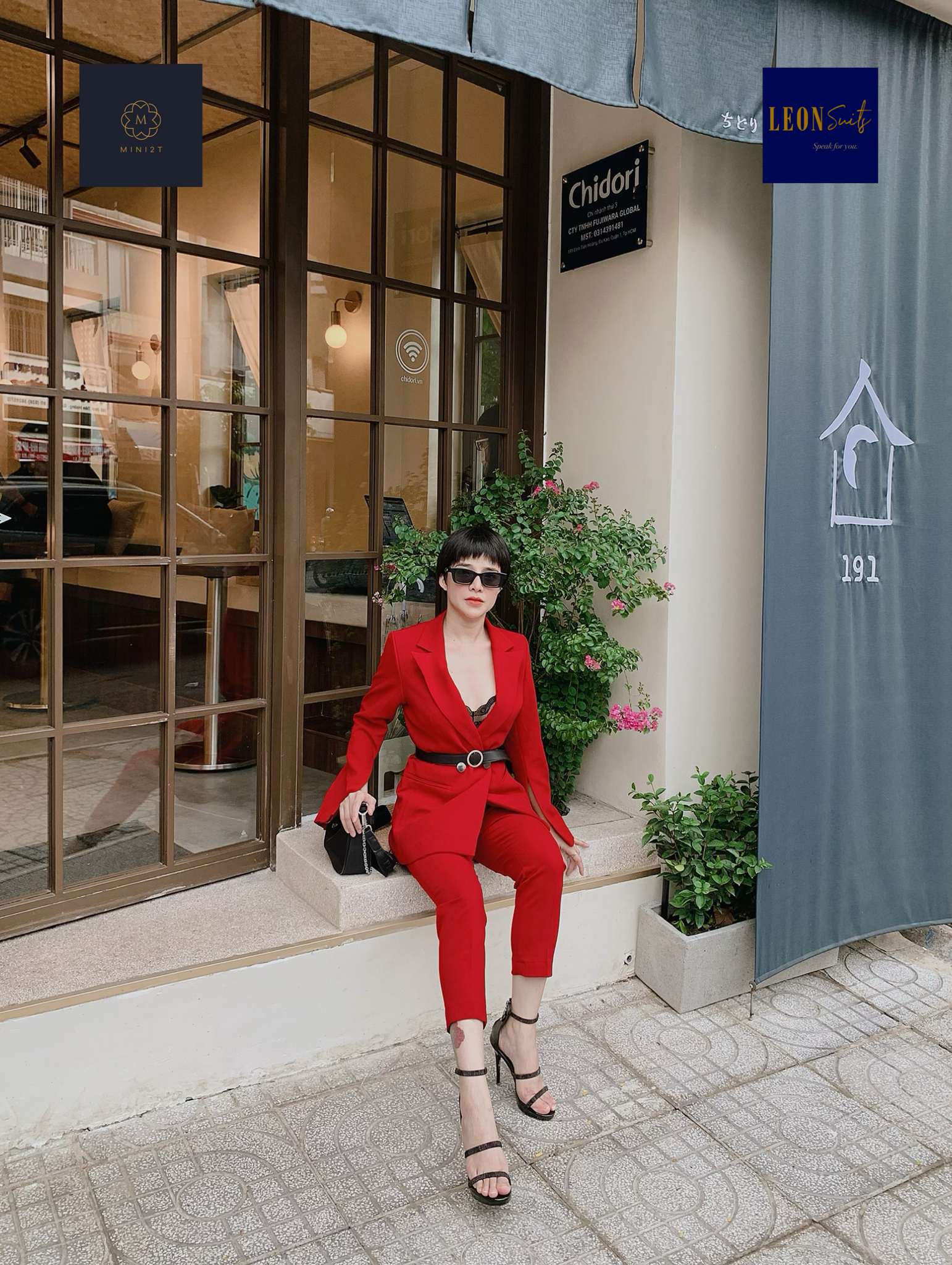 Lady-in-Red Double-breasted Suit