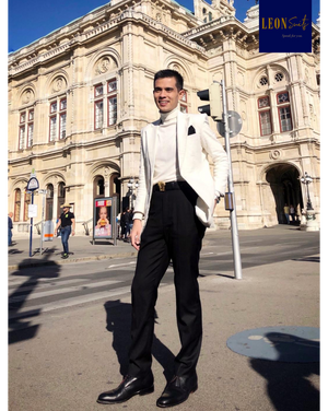 White Cream Linen Suit Jacket