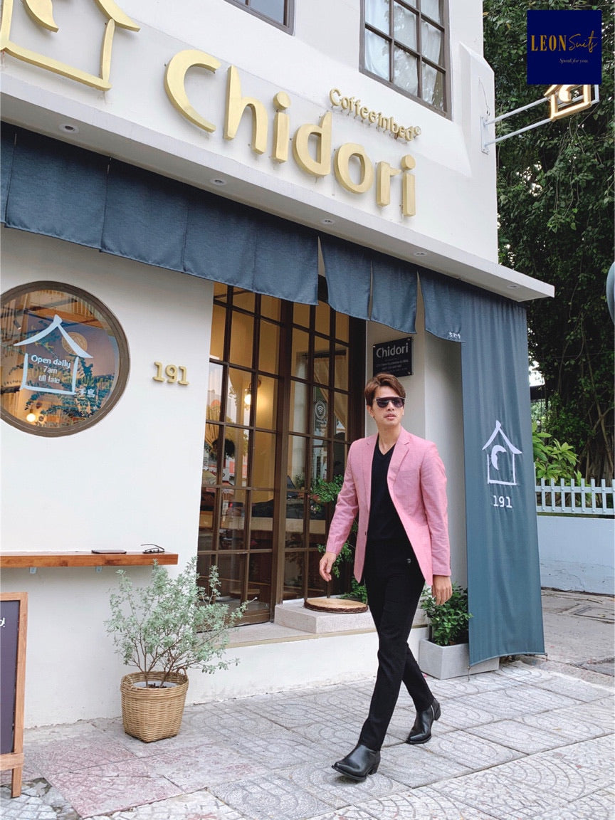 Tropical Pink Cotton Blazer