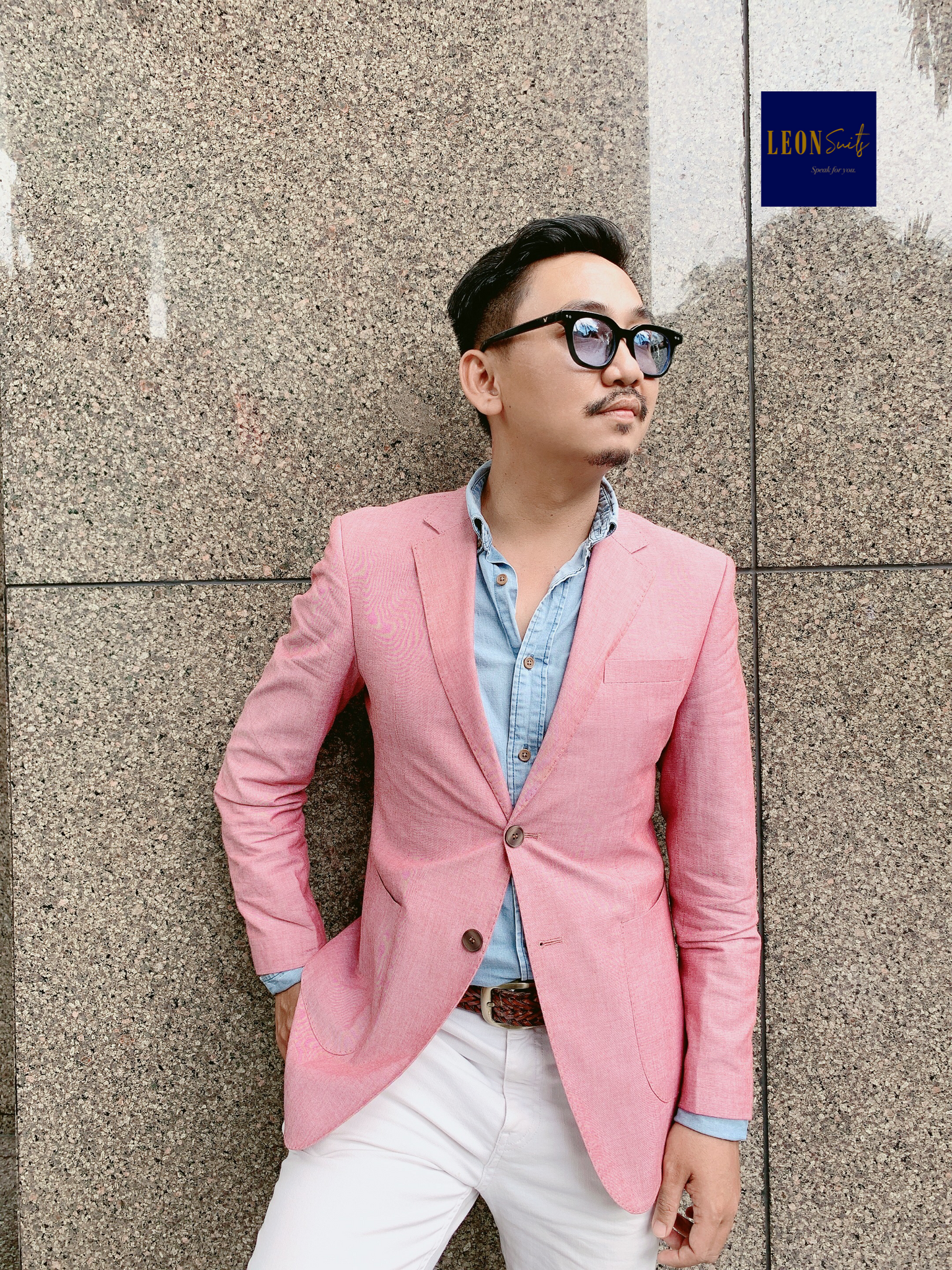 Tropical Pink Half-lining Cotton Blazer
