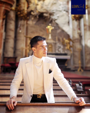 White Cream Linen Suit Jacket
