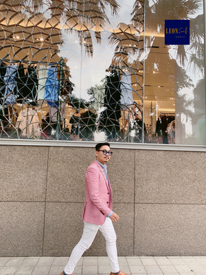 Tropical Pink Half-lining Cotton Blazer