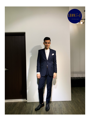 Navy Wide Lapel & Neapolitan Shoulder Suit