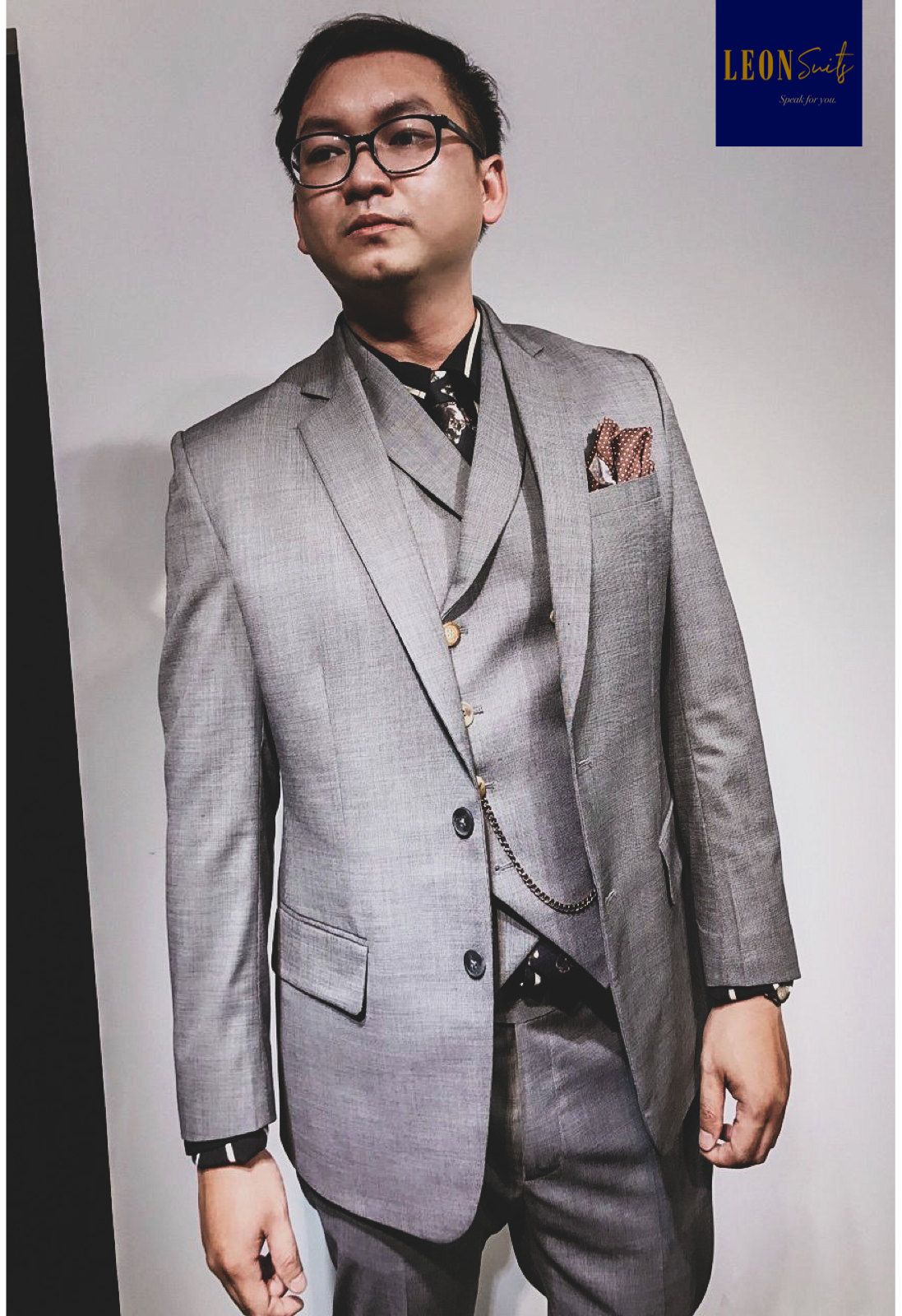 Standard Grey Shark Skin 3-piece Suit