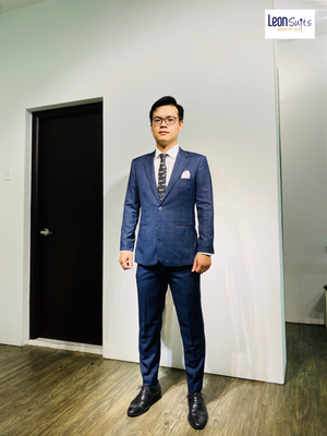 Custom Made Standard Plaid Dark Grey Suit