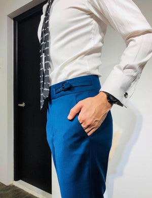 Custom Made Standard Medium Navy Highwaist Trousers