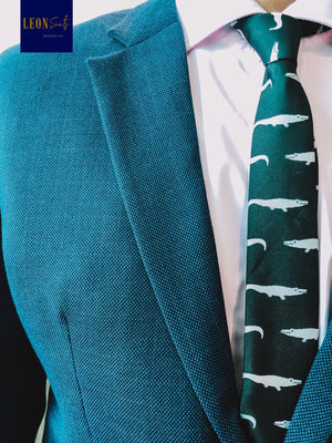 Rake Leon Premium Bird Eye Navy in Sophisticated Windowpane Suit