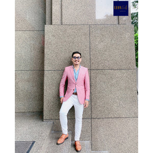 Tropical Pink Half-lining Cotton Blazer