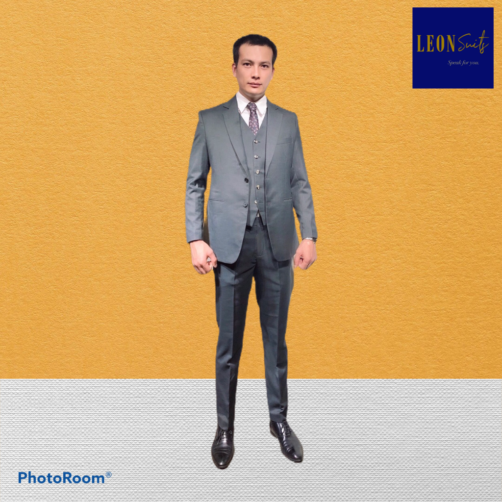 Standard Custom Made Medium Grey 3-piece Suit