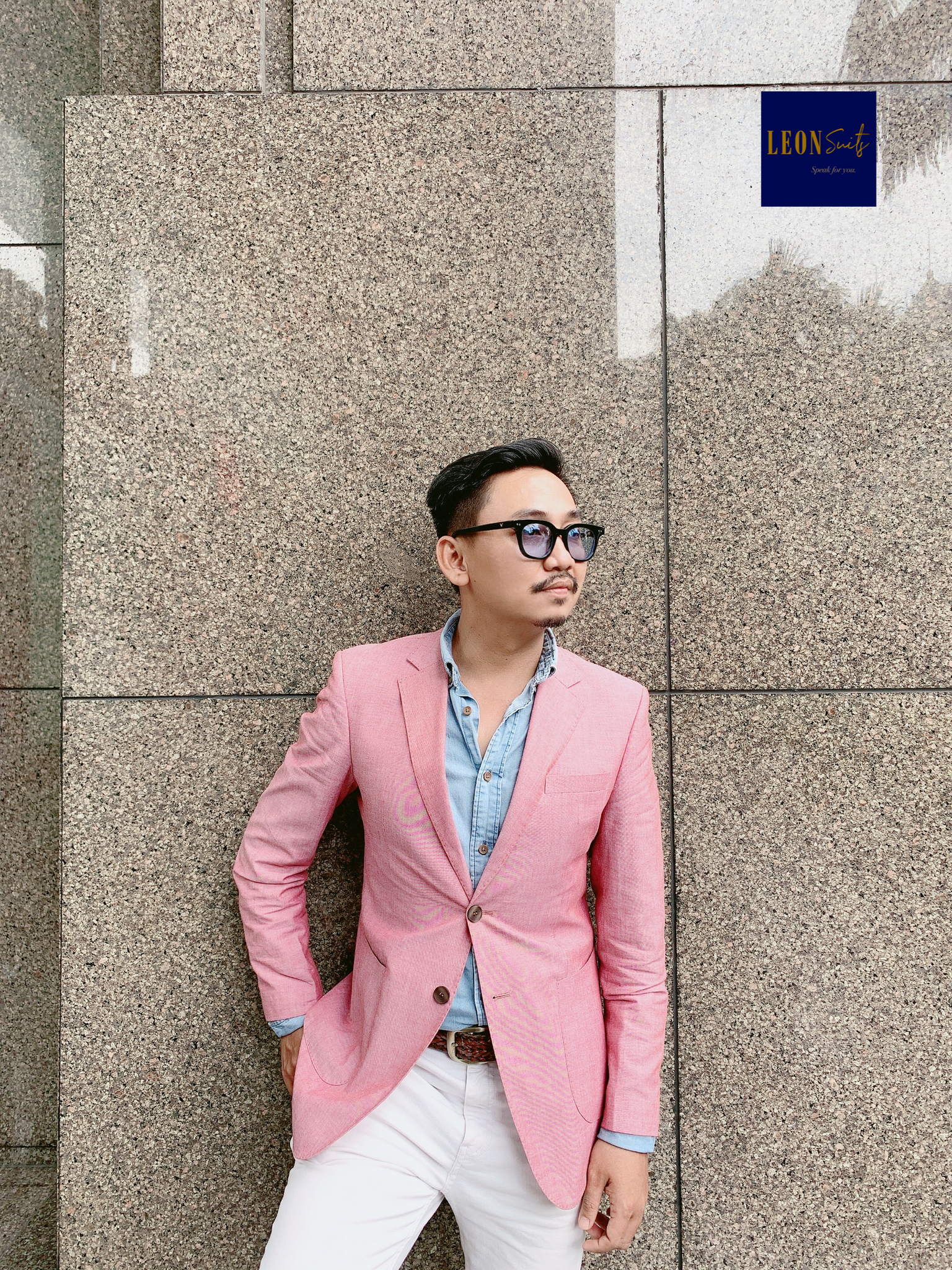 Tropical Pink Half-lining Cotton Blazer