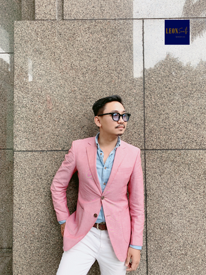 Tropical Pink Half-lining Cotton Blazer