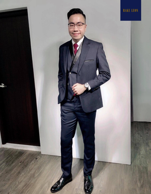 RAKE LEON Dark Navy 3-Piece Tuxedo/Suit