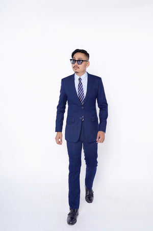 Standard Custom Made CONTEMPORARY Navy Windowpane