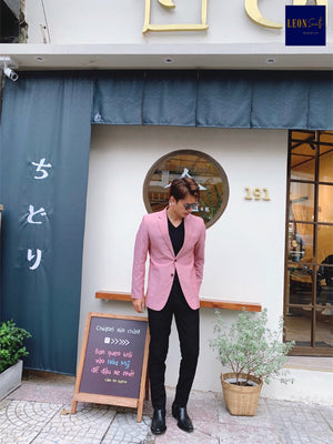 Tropical Pink Cotton Blazer
