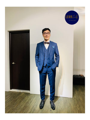 Premium Bespoke Medium Navy 3-Piece Suit