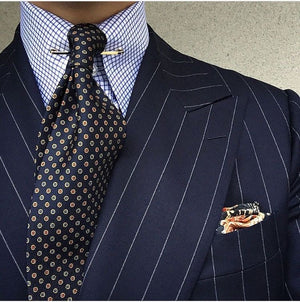 Premium Bespoke Navy w/ Vertical Stripe Double Breasted Suit