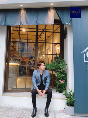 BY-THE-SEA BLUE COTTON BLAZER
