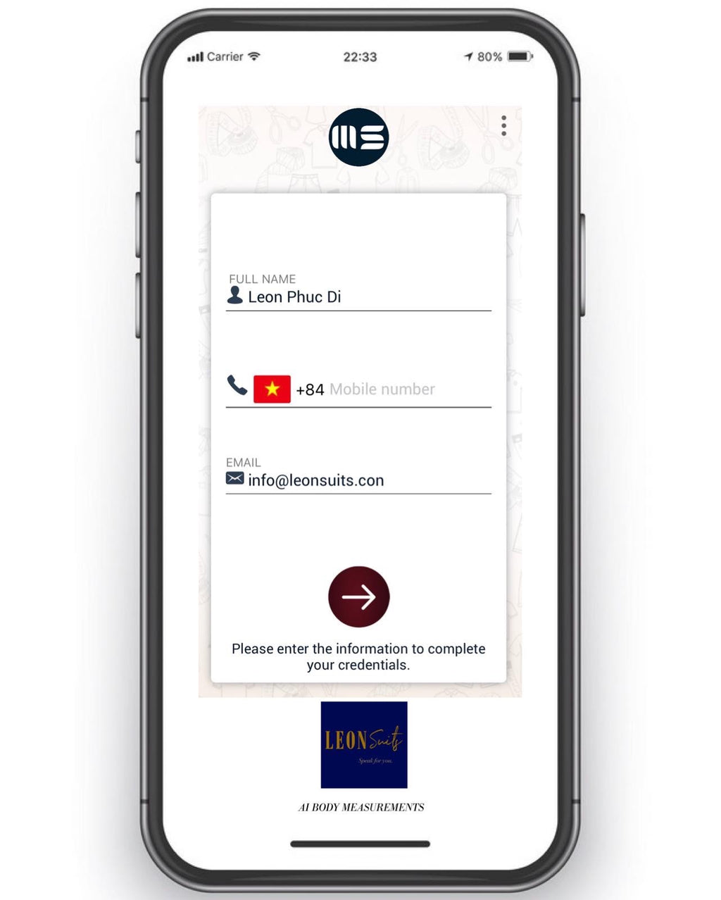 ONLINE MADE TO MEASURE SERVICE W/ AI BODY MEASUREMENT APPS