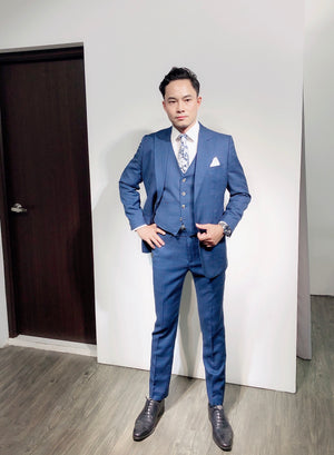 Premium Custom Made ‘THE RAKE’ Medium Navy Suit